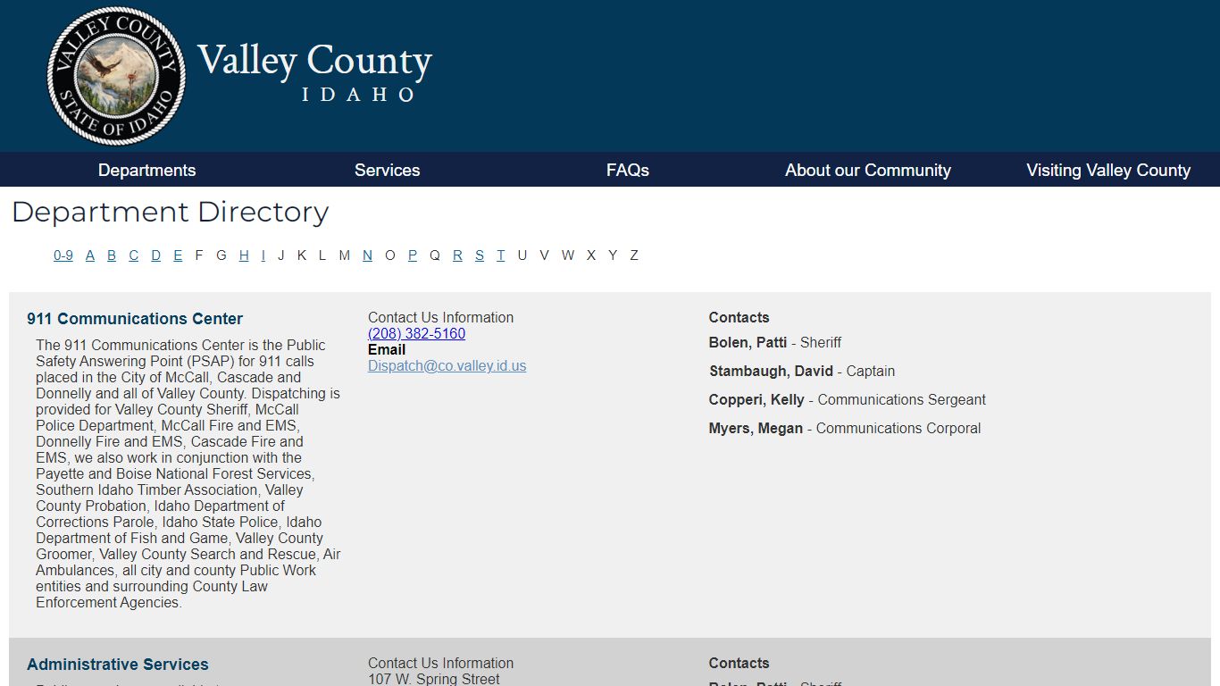 Official Website of Valley County, Idaho - Departments
